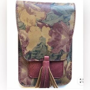 NWT K Carroll floral Crossbody Bag with Tassel Accent - RFID protection